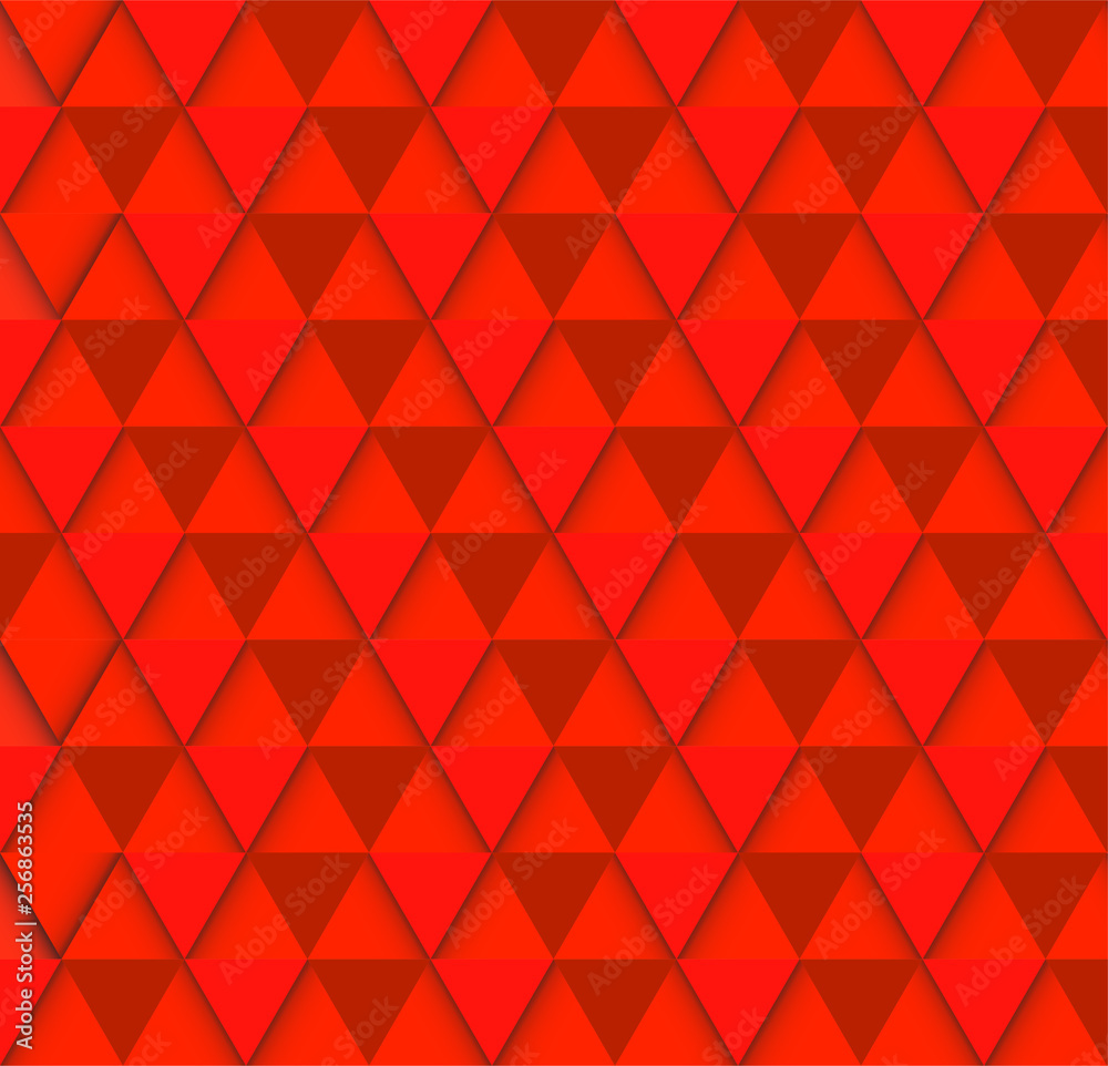 Obraz premium Abstract red geometric background from triangles. Vector