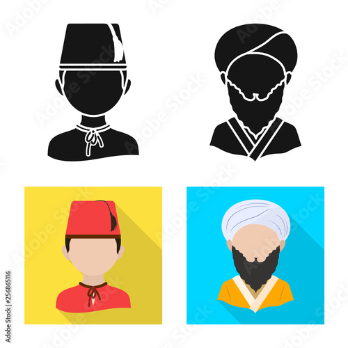 Vector design of imitator and resident sign. Set of imitator and culture vector icon for stock.
