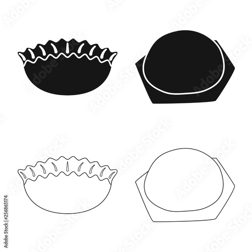 Vector design of products  and cooking logo. Set of products  and appetizer stock symbol for web.