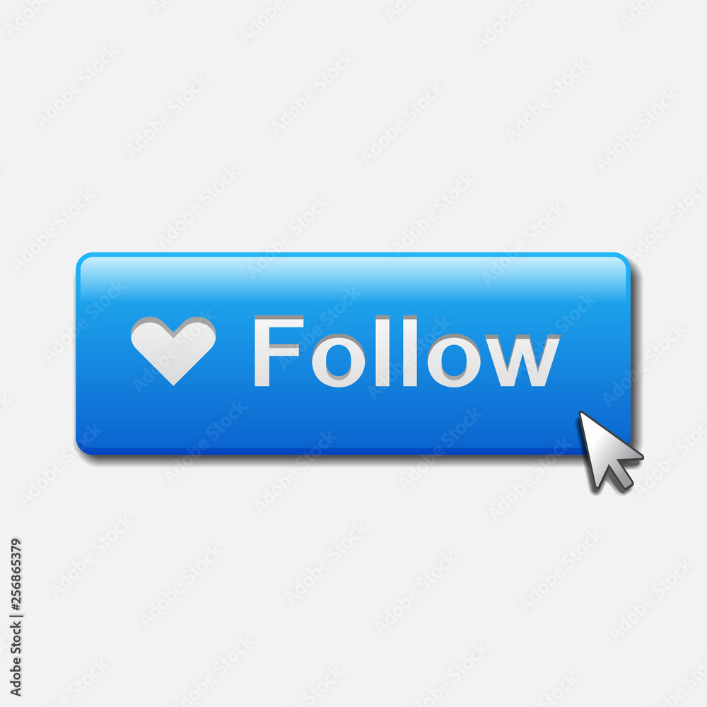 Follow button vector illustration. Follow button vector illustration.