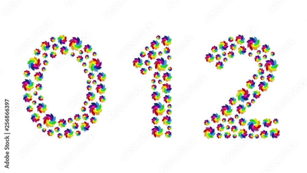 Alphabet set letter number zero to nine and punctuation, Turbine paper pattern, Renewable wind power concept design illustration isolated on white background animation 4K Alphabet set letter number zero to nine and punctuation, Turbine paper pattern, Renewable wind power concept design illustration isolated on white background animation 4K
