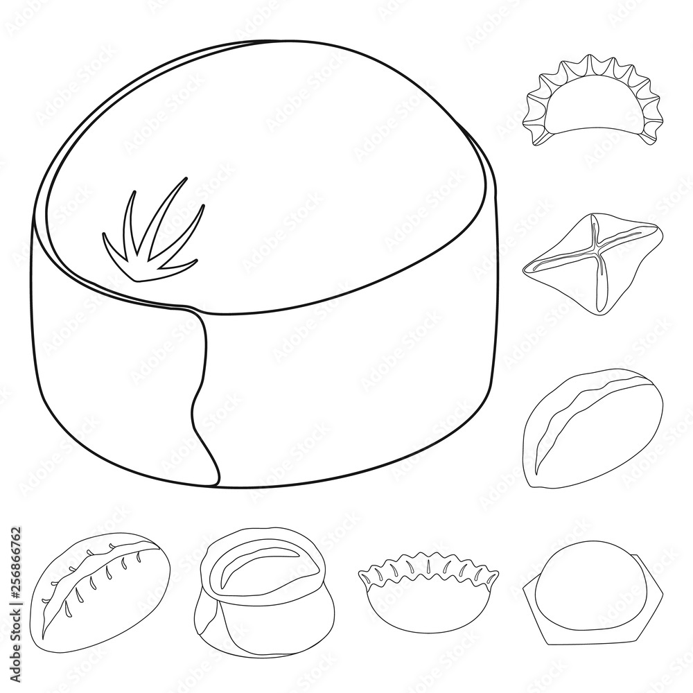 Vector illustration of food  and dish symbol. Set of food  and cooking vector icon for stock.