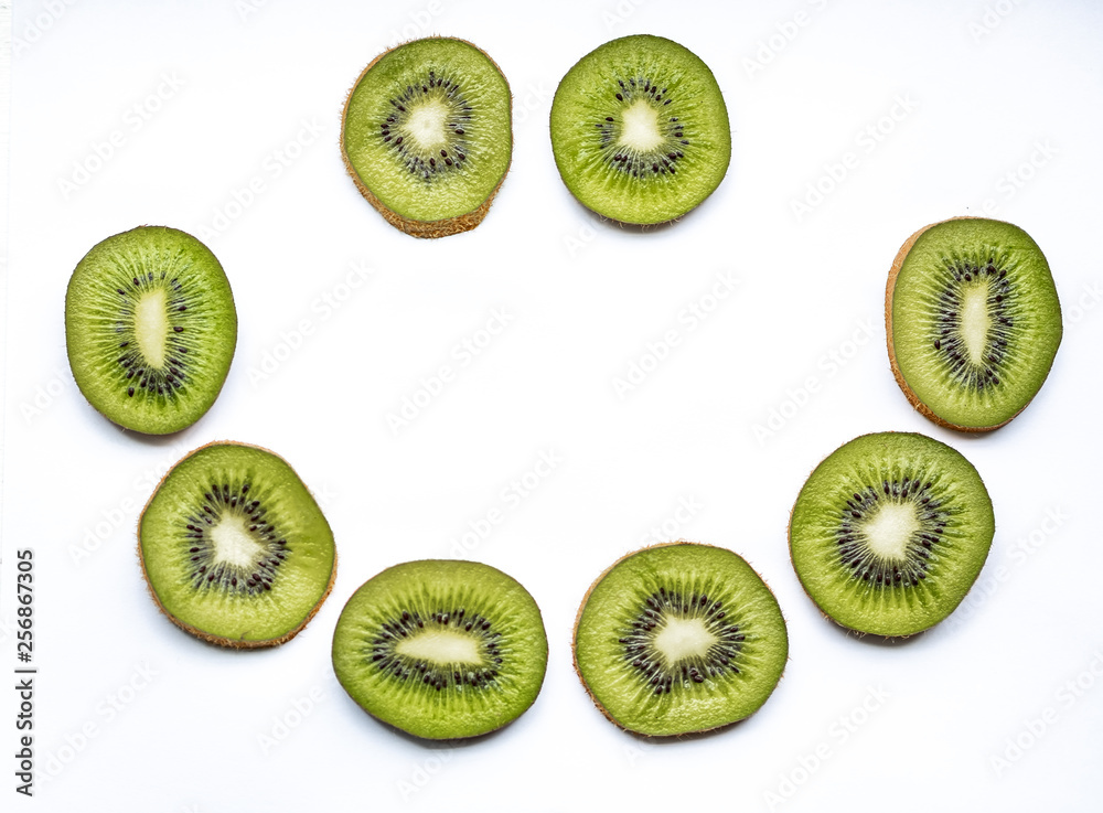 Sliced kiwi fruit. Sliced kiwi fruit.