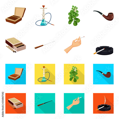 Vector illustration of refuse and stop icon. Collection of refuse and habit vector icon for stock.