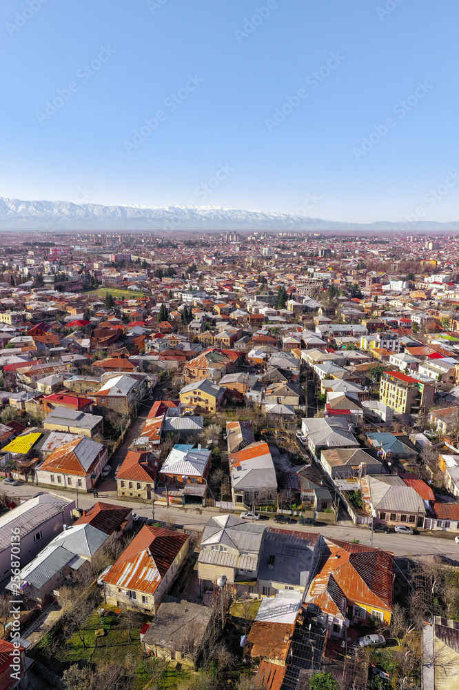 Kutaisi old town aerial view