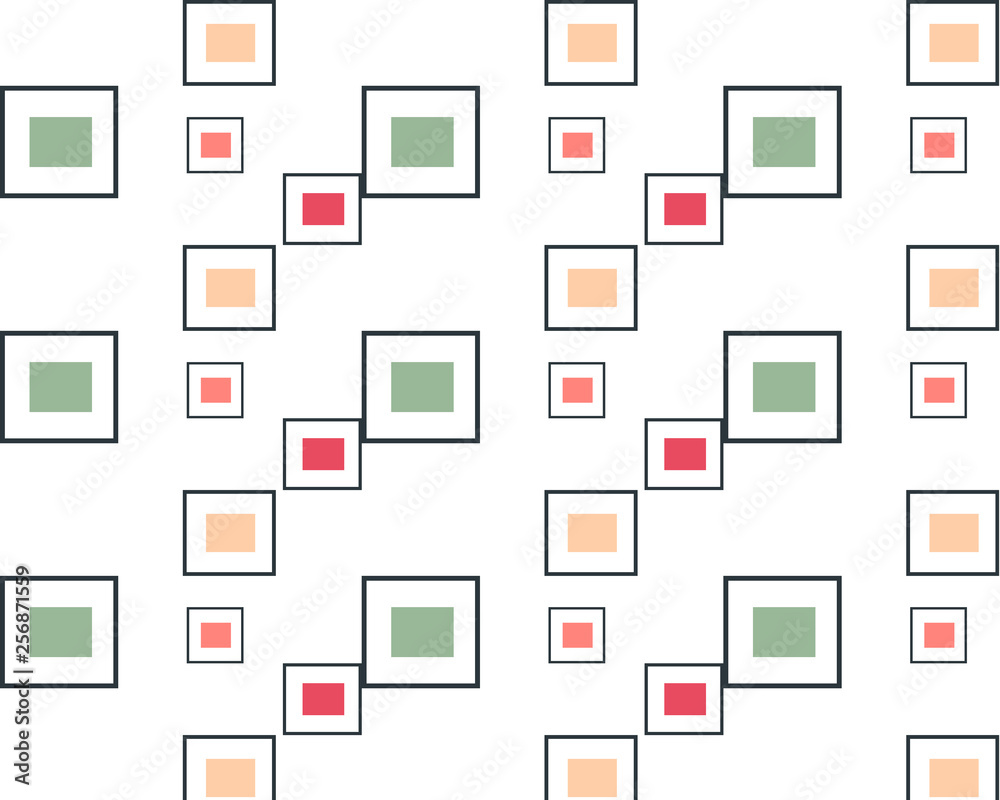 set of colored squares on white background mosaic pattern