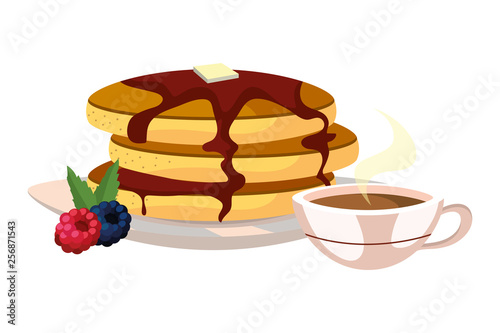 delicious tasty breakfast cartoon