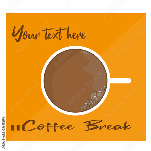 Breakfast table vector illustration with Coffee flat style. Top view.
