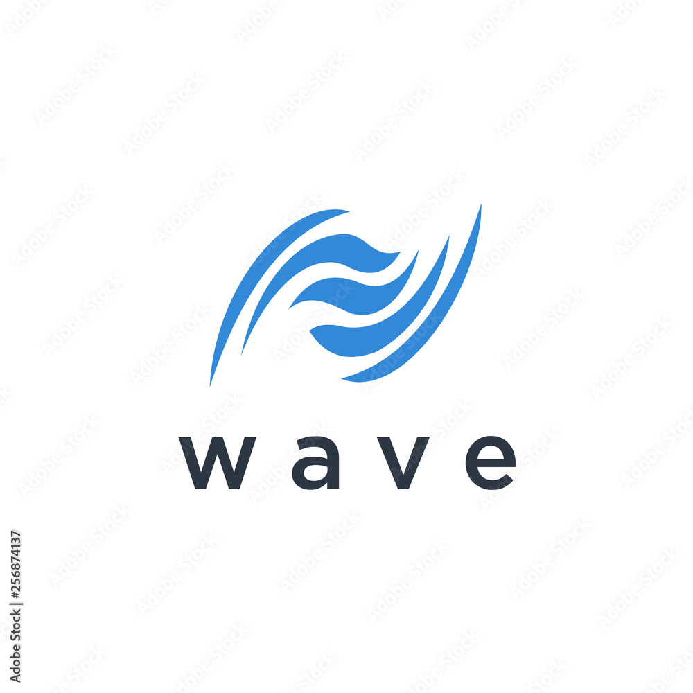 Abstract wave logo design template 