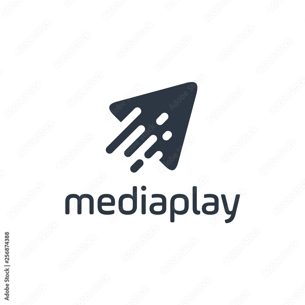 Media Play logo icon. Material design style Media Play logo icon. Material design style