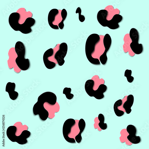 Leopard paper cut pattern. Abstract vector paper cut pattern. Leopard vector background.
