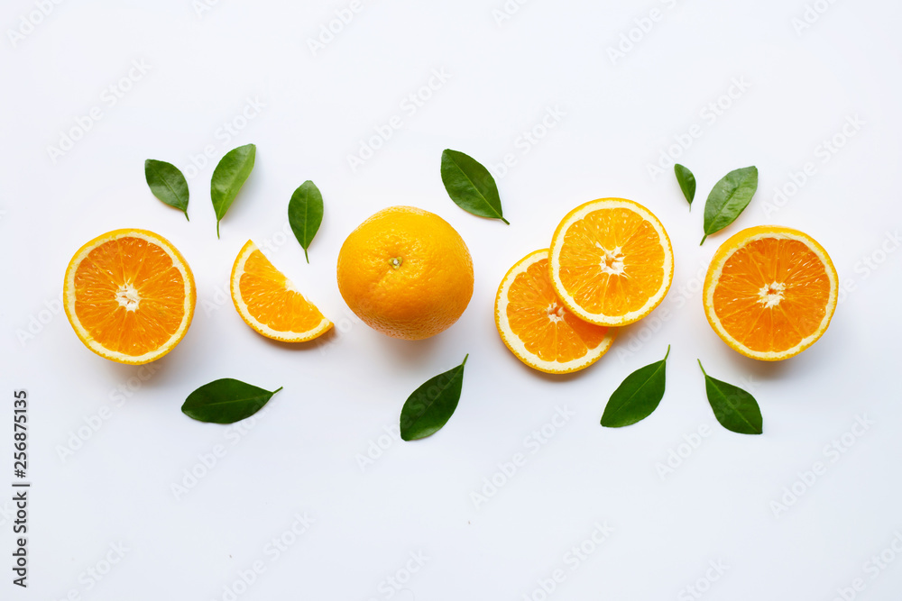 Fresh orange citrus fruit isolated on white Fresh orange citrus fruit isolated on white