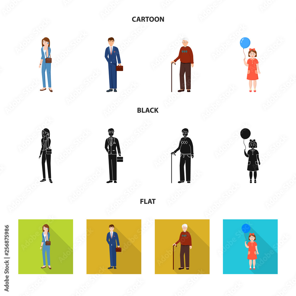 Isolated object of character and avatar symbol. Set of character and portrait vector icon for stock. Isolated object of character and avatar symbol. Set of character and portrait vector icon for stock.
