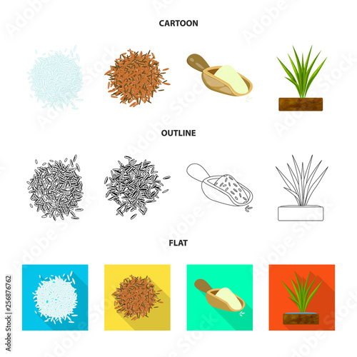 Isolated object of crop and ecological symbol. Set of crop and cooking stock symbol for web.