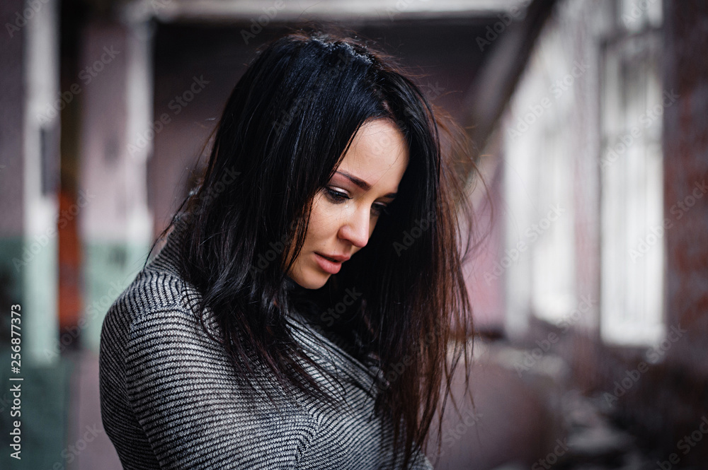 The girl suffers and cries. Portrait The girl suffers and cries. Portrait