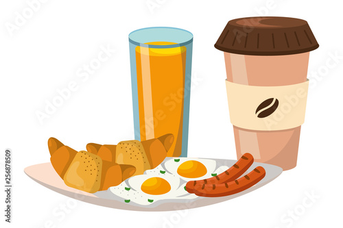 delicious tasty breakfast cartoon