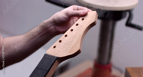 Obraz na plátně Diy guitar project, making of guitar neck
