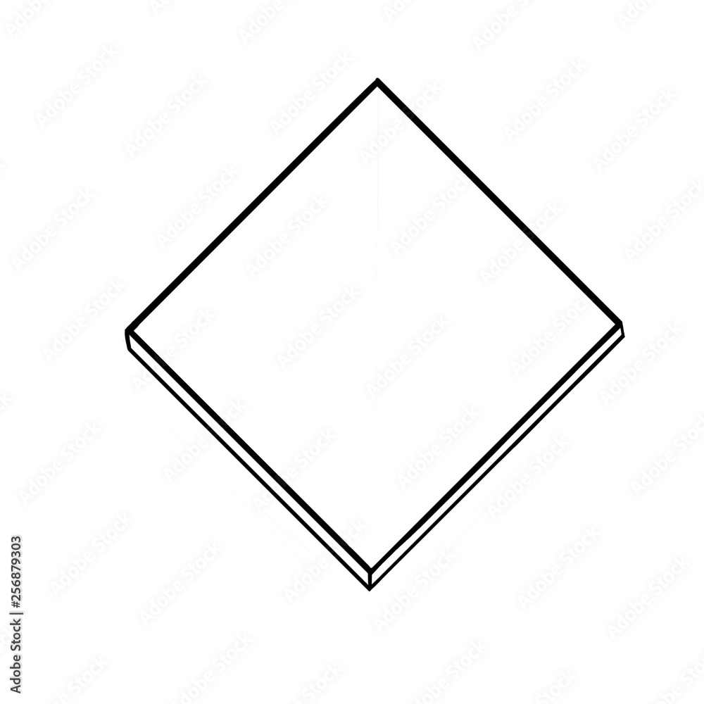 Empty square on a white background, a contour. Empty square on a white background, a contour.