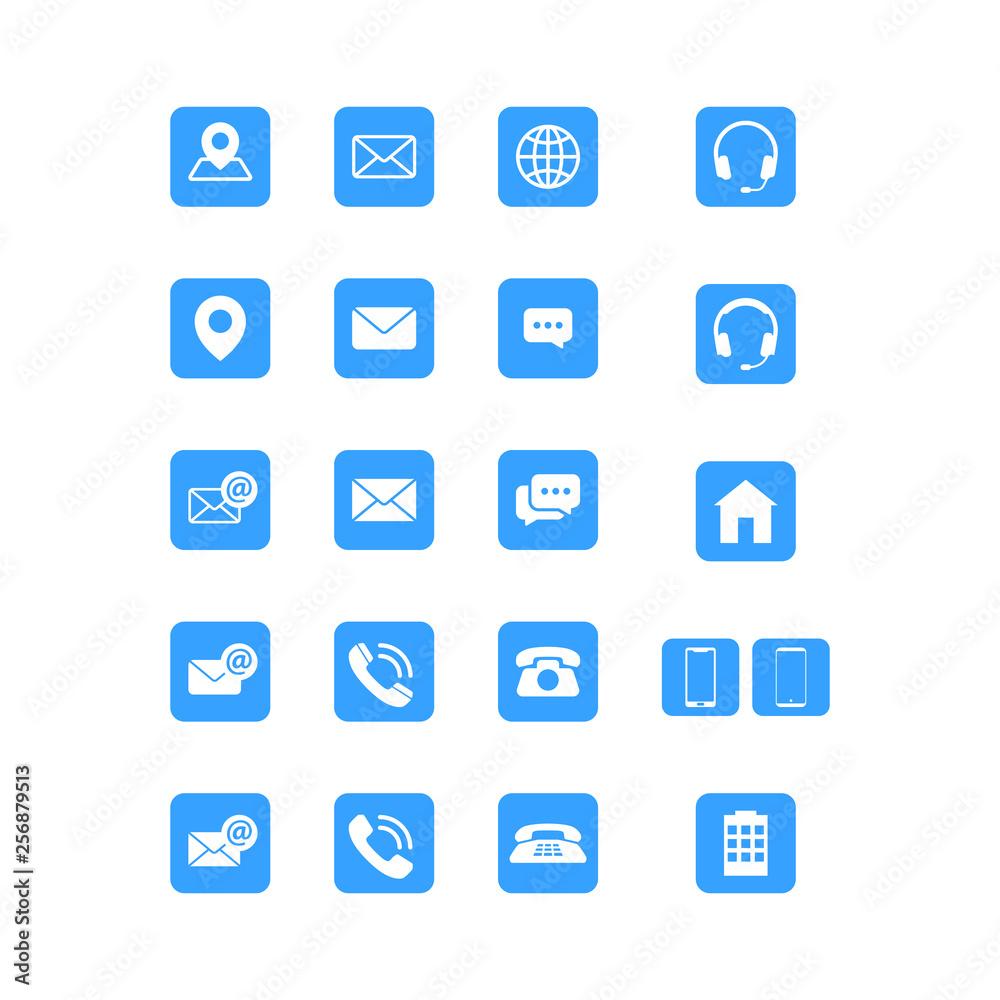 Modern communication contact us set icons Modern communication contact us set icons