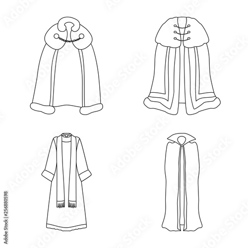 Vector illustration of robe and garment logo. Collection of robe and cloth vector icon for stock.