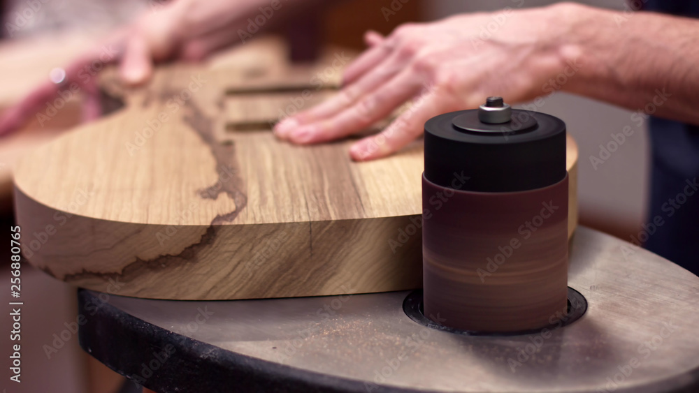High quality wood is processed by operator High quality wood is processed by operator