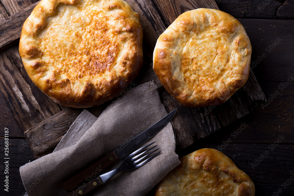 Set of Georgian and Adjarian Khachapuri Dishes on Black Rustic Background Top View. Homemade Ajarian Khachapuri, Megrelian and Grilled Khachapuries with Cheese Close Up Collection Set of Georgian and Adjarian Khachapuri Dishes on Black Rustic Background Top View. Homemade Ajarian Khachapuri, Megrelian and Grilled Khachapuries with Cheese Close Up Collection