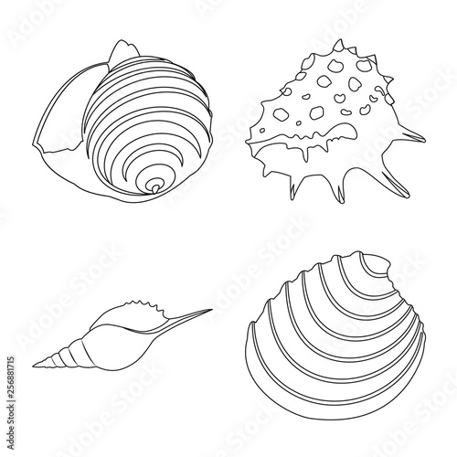 Isolated object of exotic and seafood  symbol. Collection of exotic and aquatic vector icon for stock.