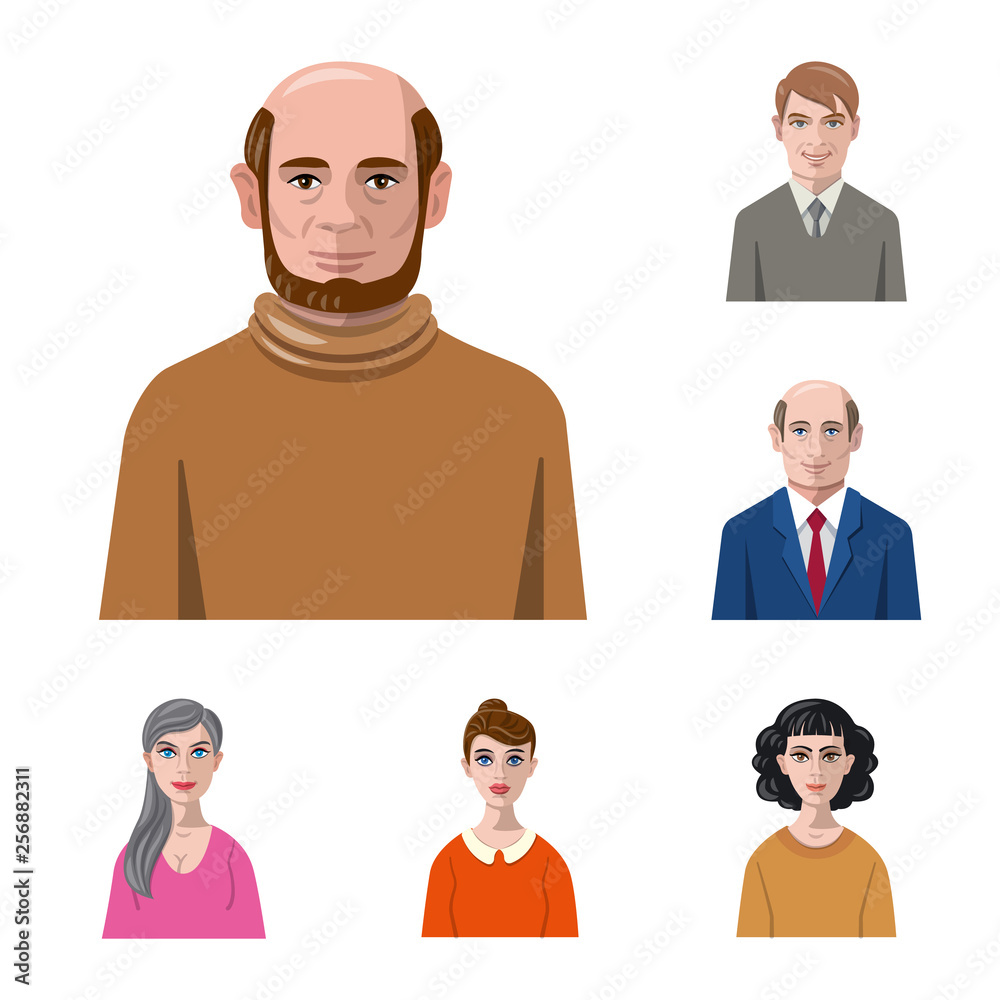 Vector design of avatar and face logo. Collection of avatar and profile stock vector illustration. Vector design of avatar and face logo. Collection of avatar and profile stock vector illustration.