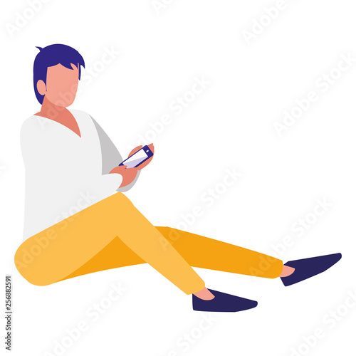 young man using smartphone