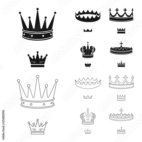 Vector illustration of medieval and nobility symbol. Collection of medieval and monarchy stock symbol for web.