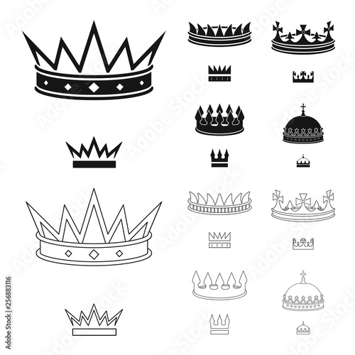 Vector design of medieval and nobility sign. Collection of medieval and monarchy stock symbol for web.