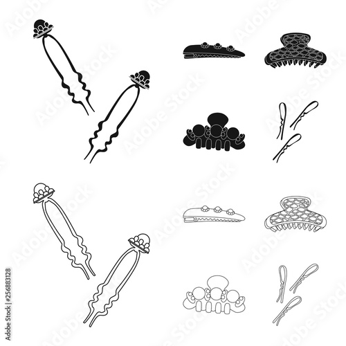 Vector illustration of beauty and fashion icon. Collection of beauty and female stock vector illustration.