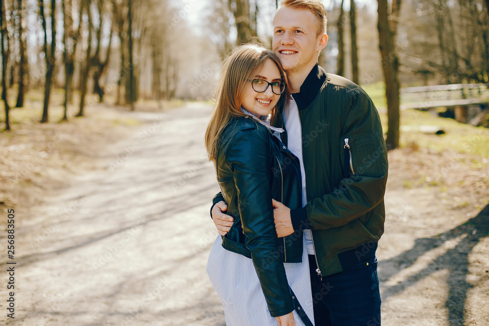 cute couple in a forest