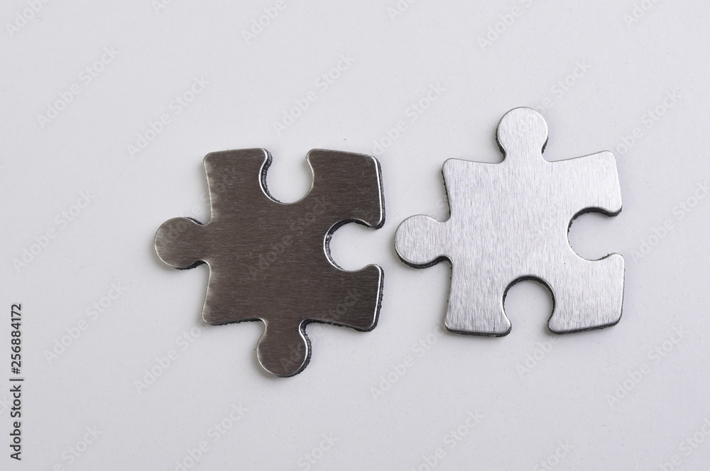 metal puzzle on a white background