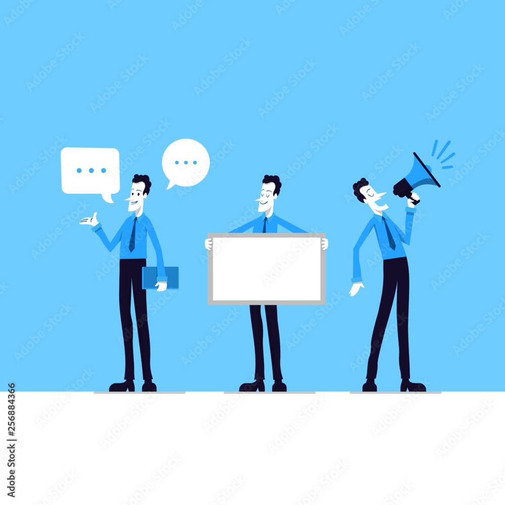 Office worker character illustration in different poses. Joyful business man presentation. Office worker character illustration in different poses. Joyful business man presentation.