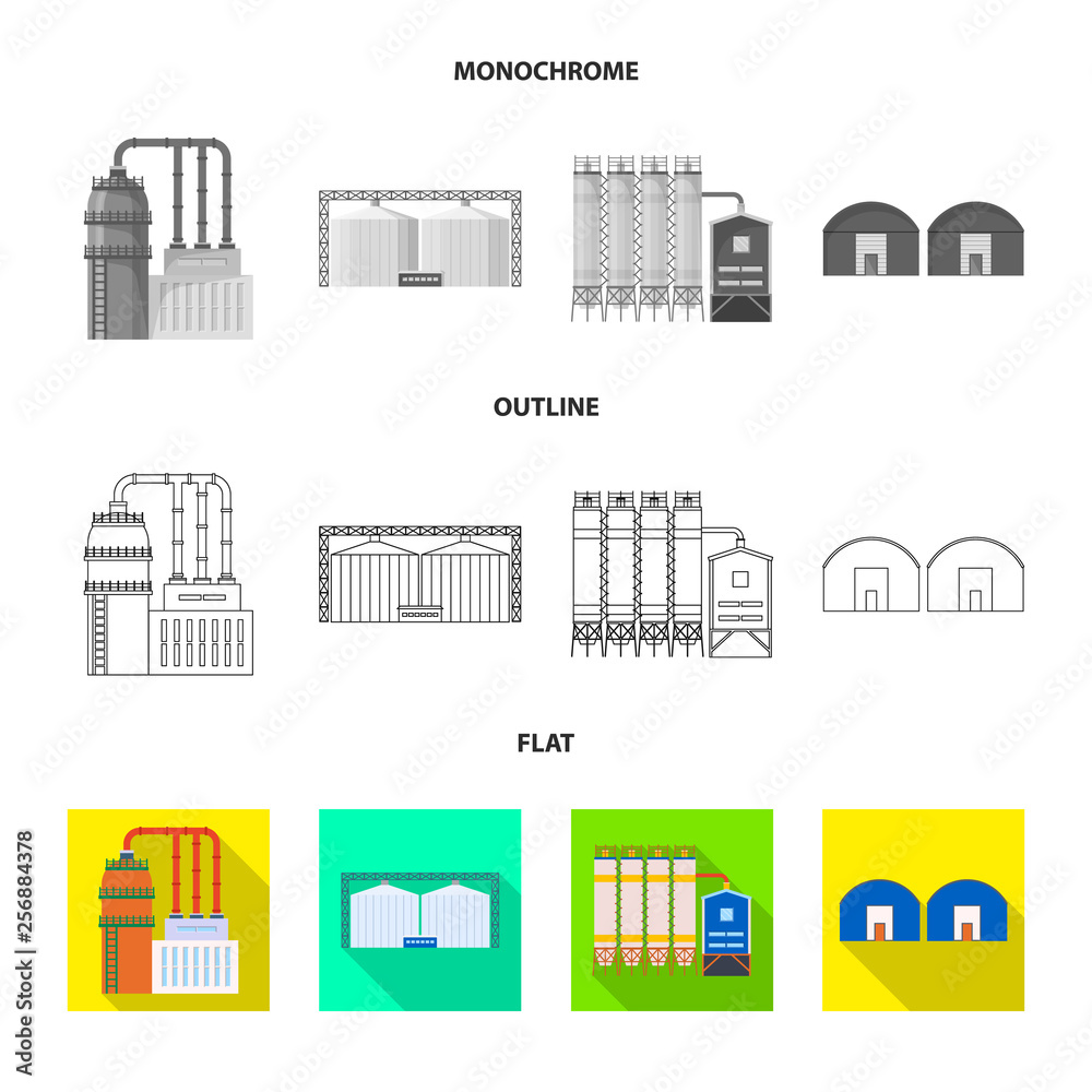 Isolated object of production and structure sign. Set of production and technology vector icon for stock.