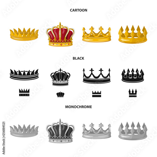 Vector illustration of medieval and nobility logo. Set of medieval and monarchy stock symbol for web.