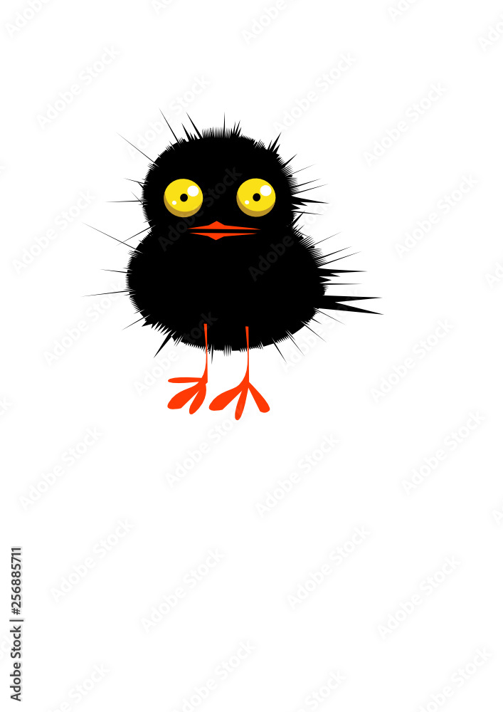 Fototapeta premium Cute little cartoon chicken, vector illustration