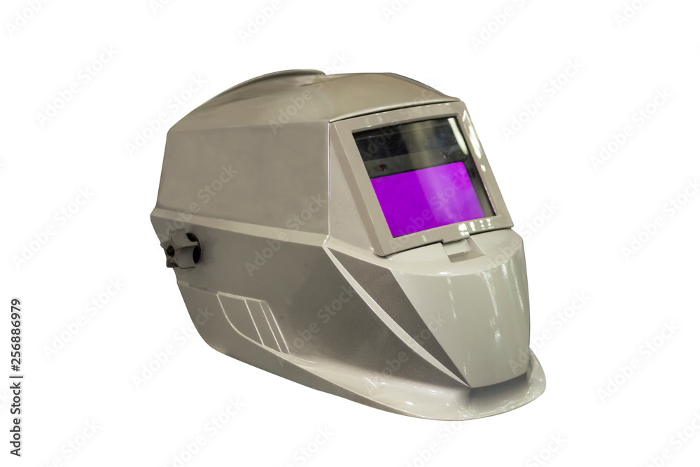 Fototapeta premium Modern of welding helmet auto darkening isolated on white background with clipping path
