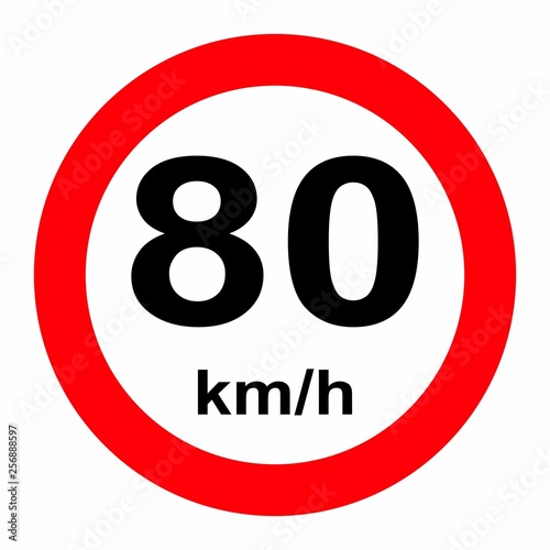 Speed limit traffic sign 80