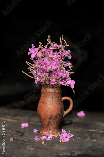 flowers of ivanka in a ceramic jug photo