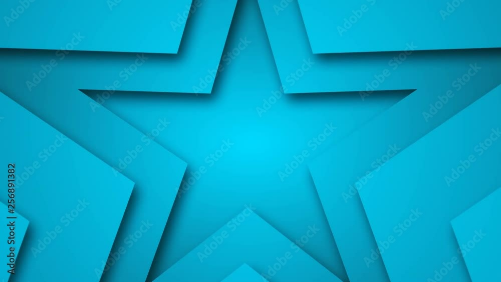ِAbstract Stars background. Colorful cartoon intro with blue stars tunnel. Creative 3d geometric transition. reaction and sport background. clean paper cuts animation.