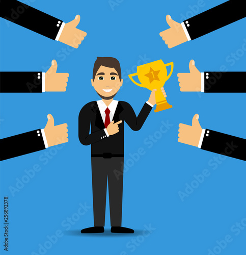 Vector best employee or employee of the Month. Successful Business concept. Vector illustration. EPS10.