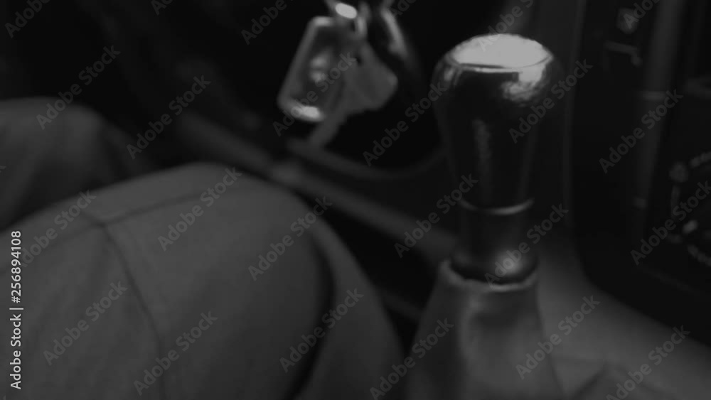 Male hand shifts in his car. Manual transmission. Male hand shifts in his car. Manual transmission.