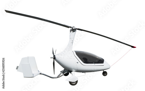 White autogyro or gyrocopter photo