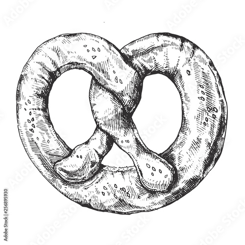 Canvas Print Vector tasty pretzel illustration