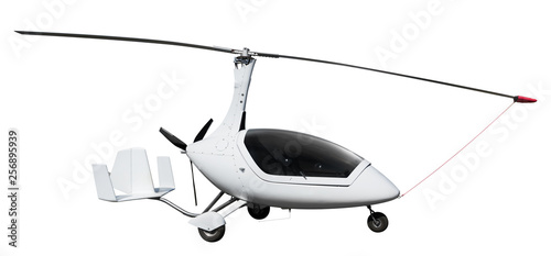 White autogyro or gyrocopter photo