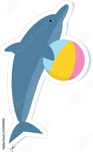 dolphin sticker vector