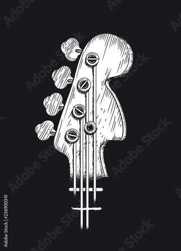 Kopf einer Bass Gitarre