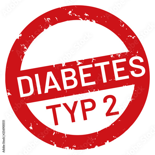 vector Button round Diabetes Typ 2	